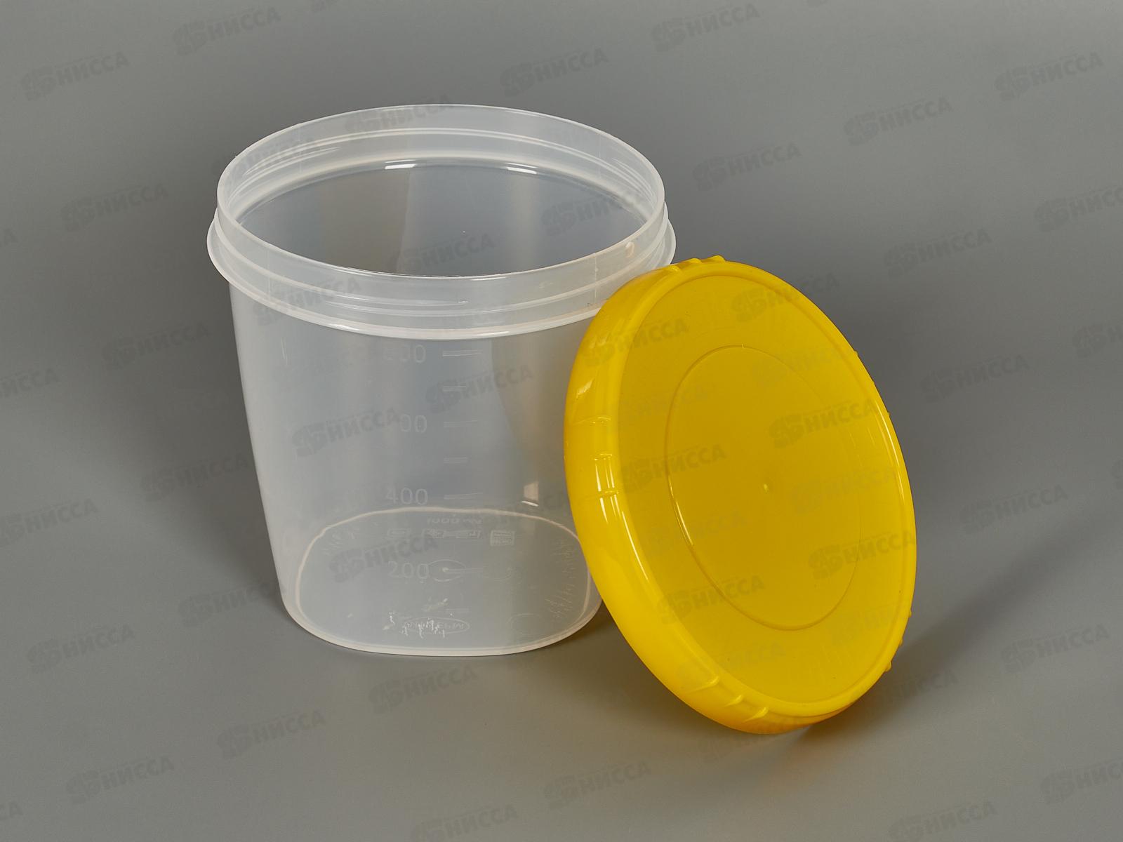 Емкость (Банка) 1л крышка желтая *40  ИНТ