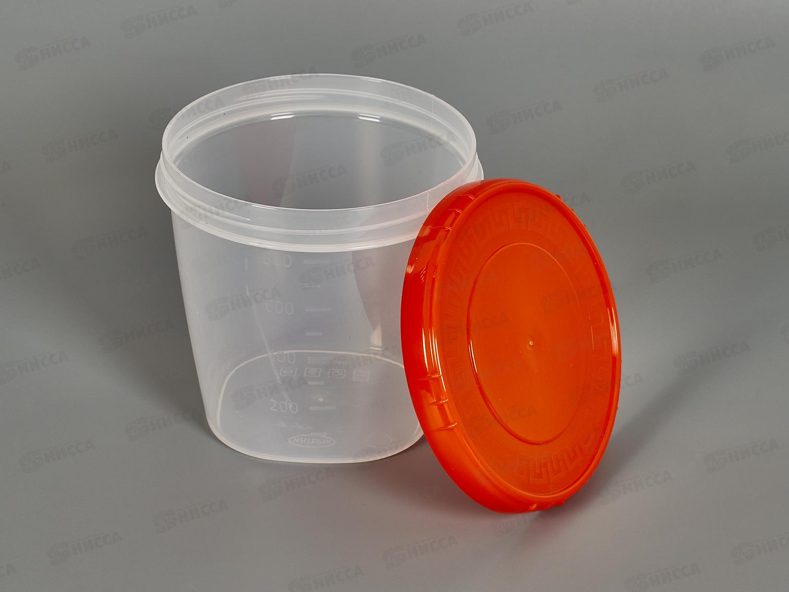 Емкость (Банка) 1л крышка оранжевая *40  ИНТ