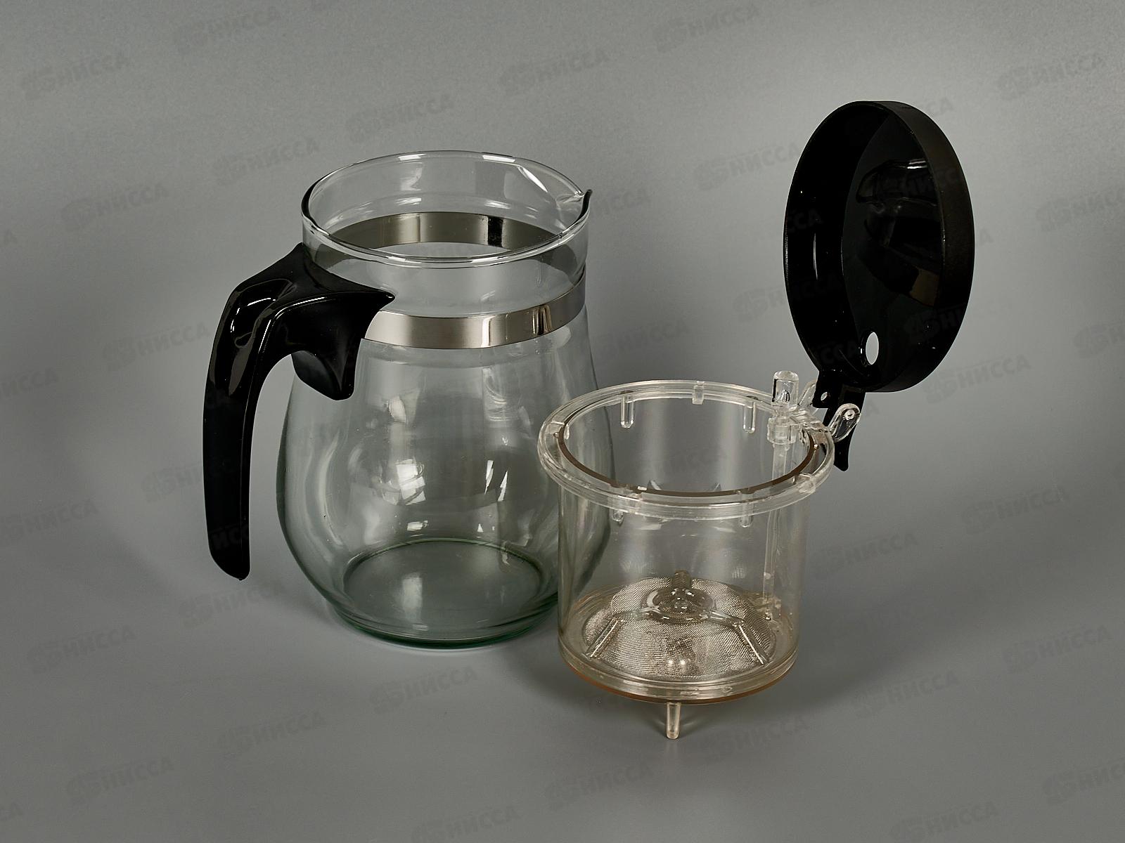 Чайник заварочный 500 мл, стекло+пласт 5102  (048098) Ж