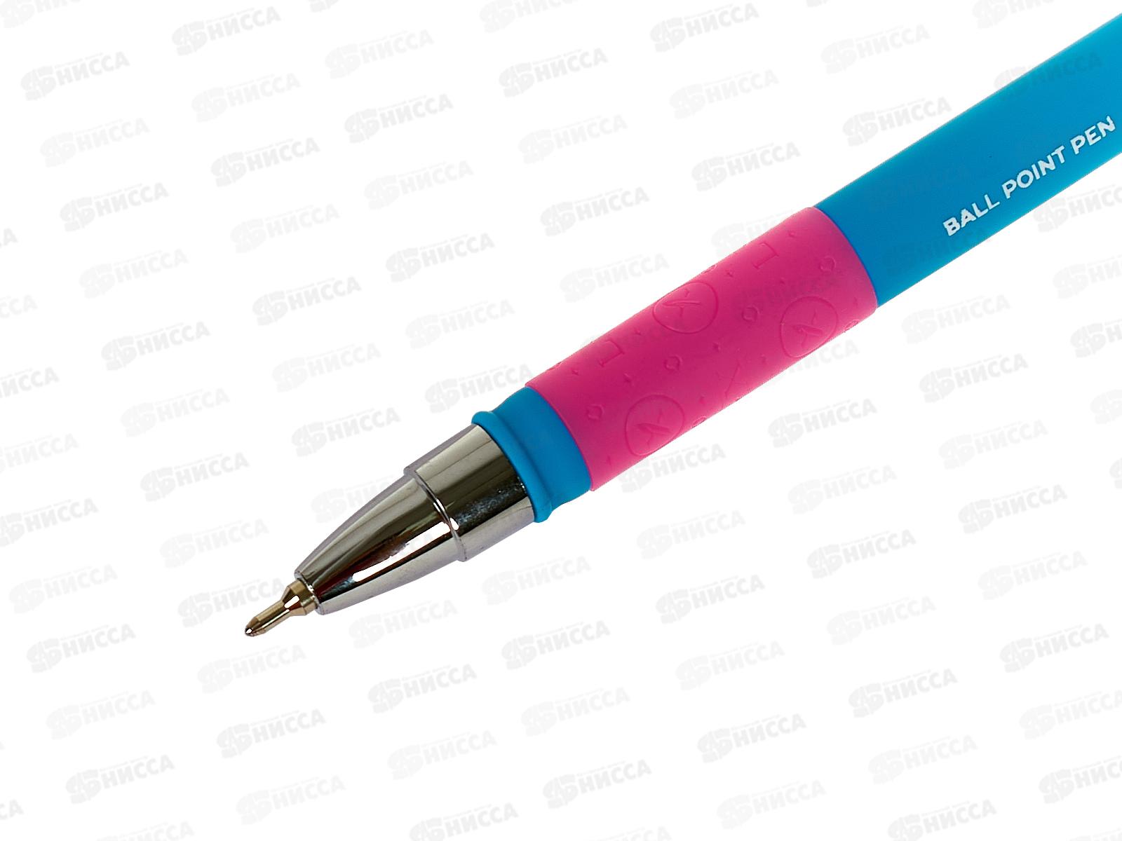 Ручка масляная  Lorex Neon Slim Soft Grip 0,5мм, синий LXOPSSG-NN3*24