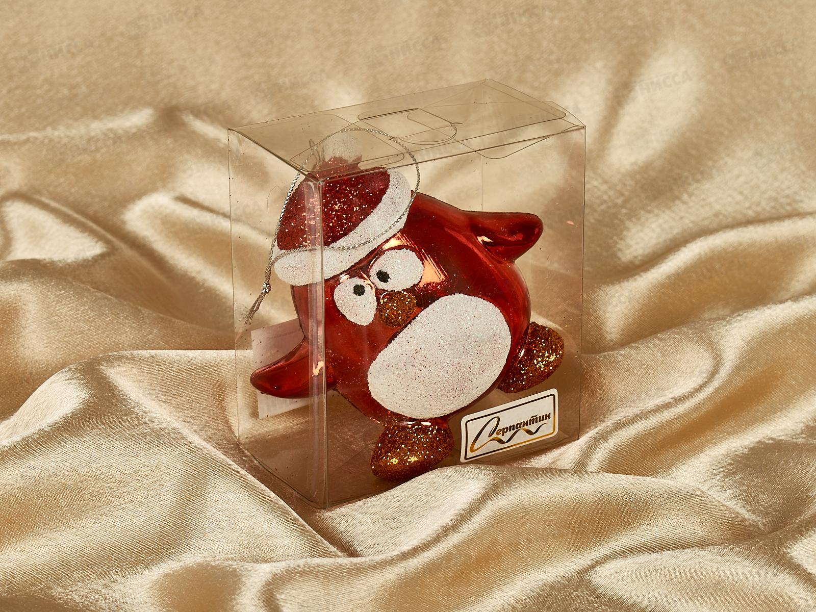 Елочная игрушка Веселый пингвиненок 11*6см красный 916-0729