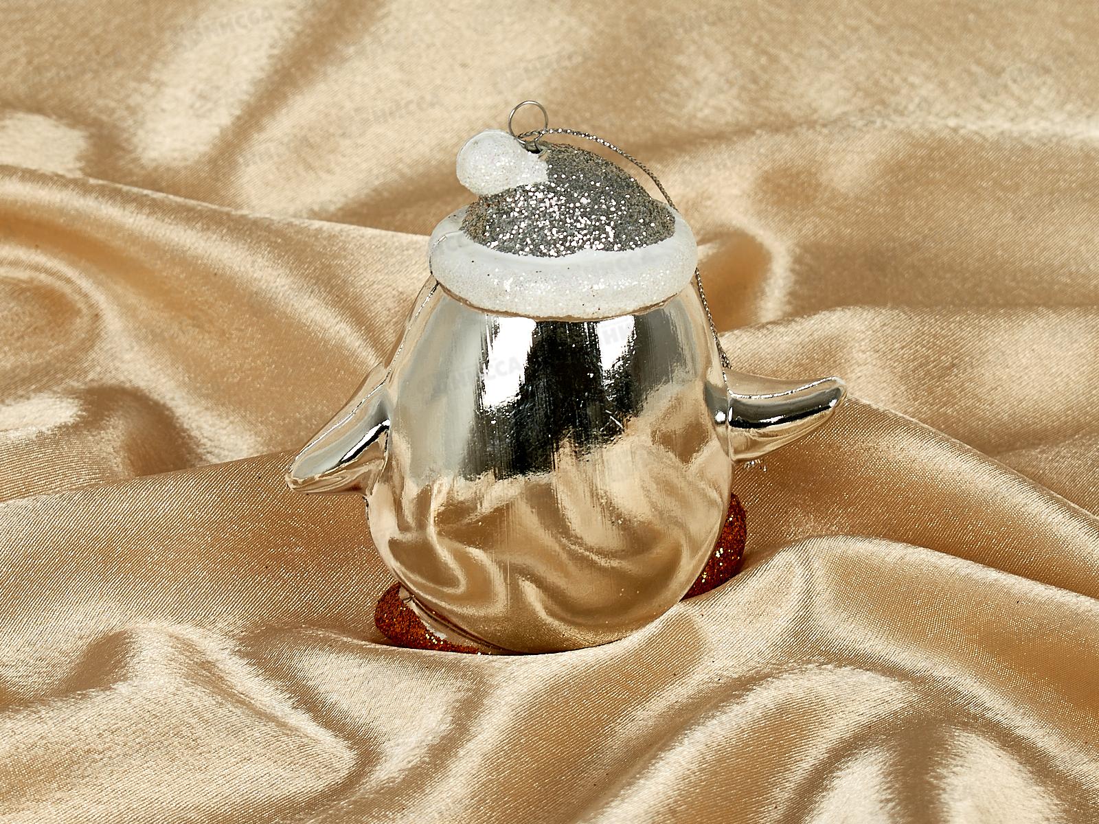 Елочная игрушка Веселый пингвиненок 11*6см серебро 916-0730