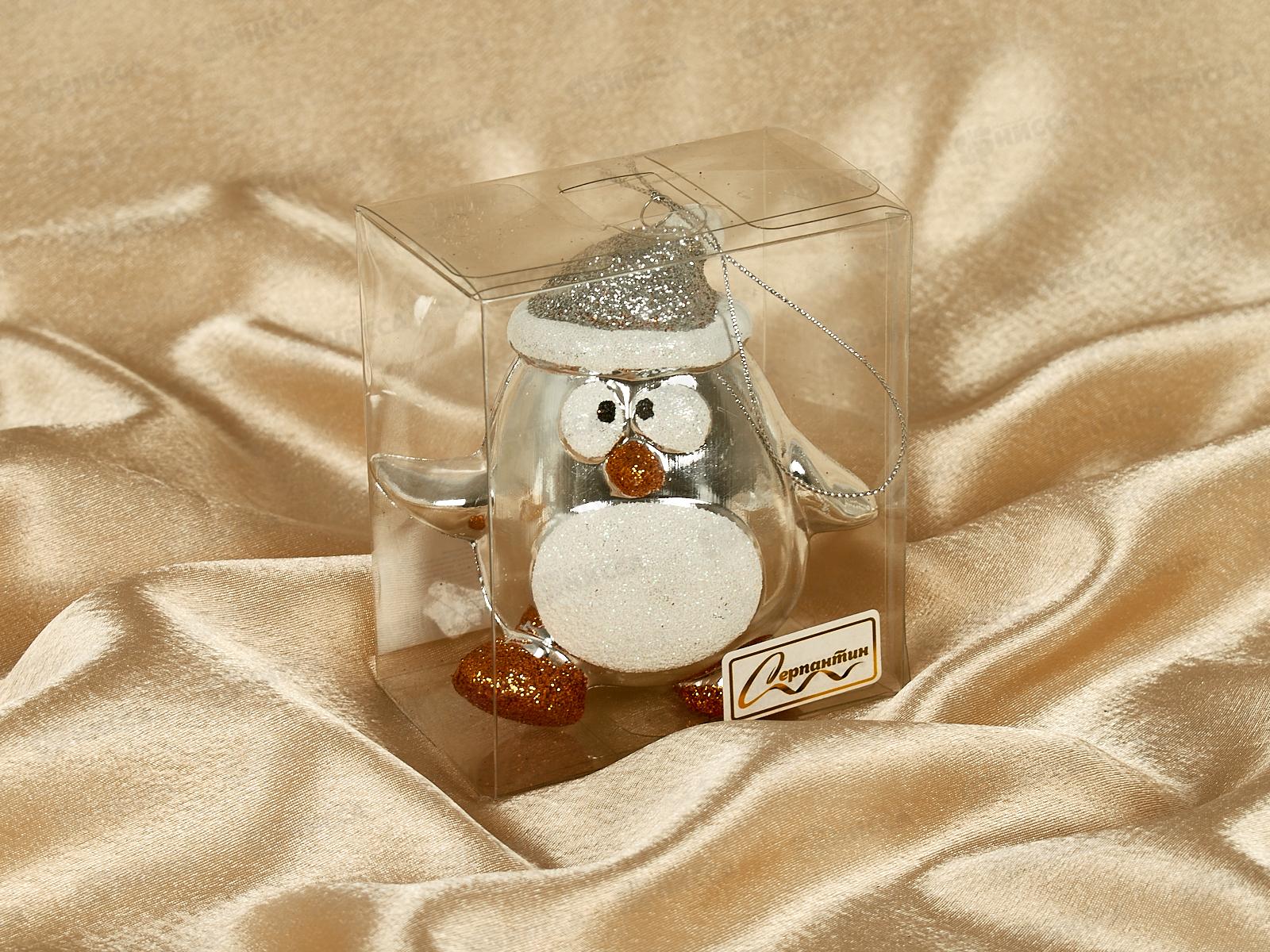 Елочная игрушка Веселый пингвиненок 11*6см серебро 916-0730