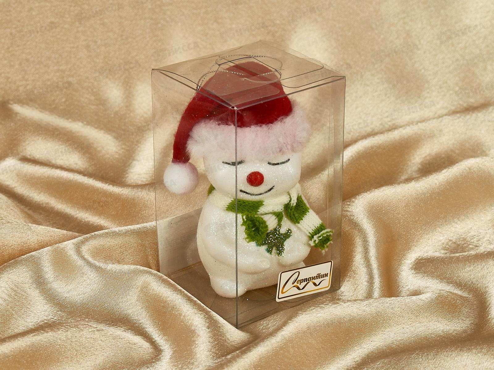 Елочная игрушка Зимний снеговик 6*11см зеленый 916-1162