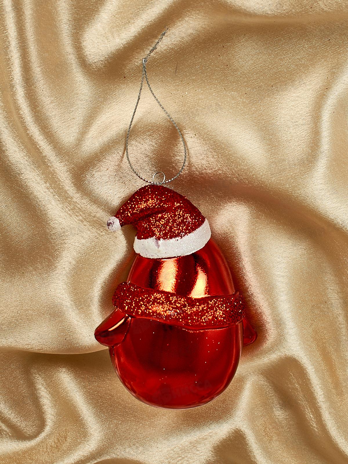 Елочная игрушка Милый пингвиненок 12*7см красный 916-0819