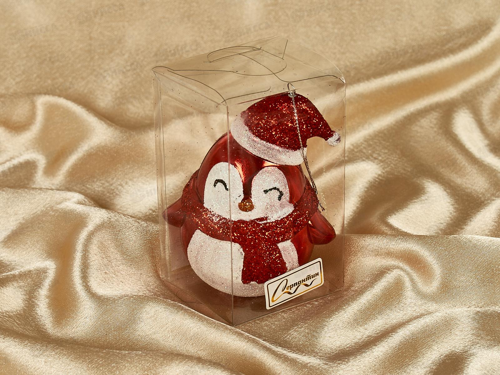 Елочная игрушка Милый пингвиненок 12*7см красный 916-0819