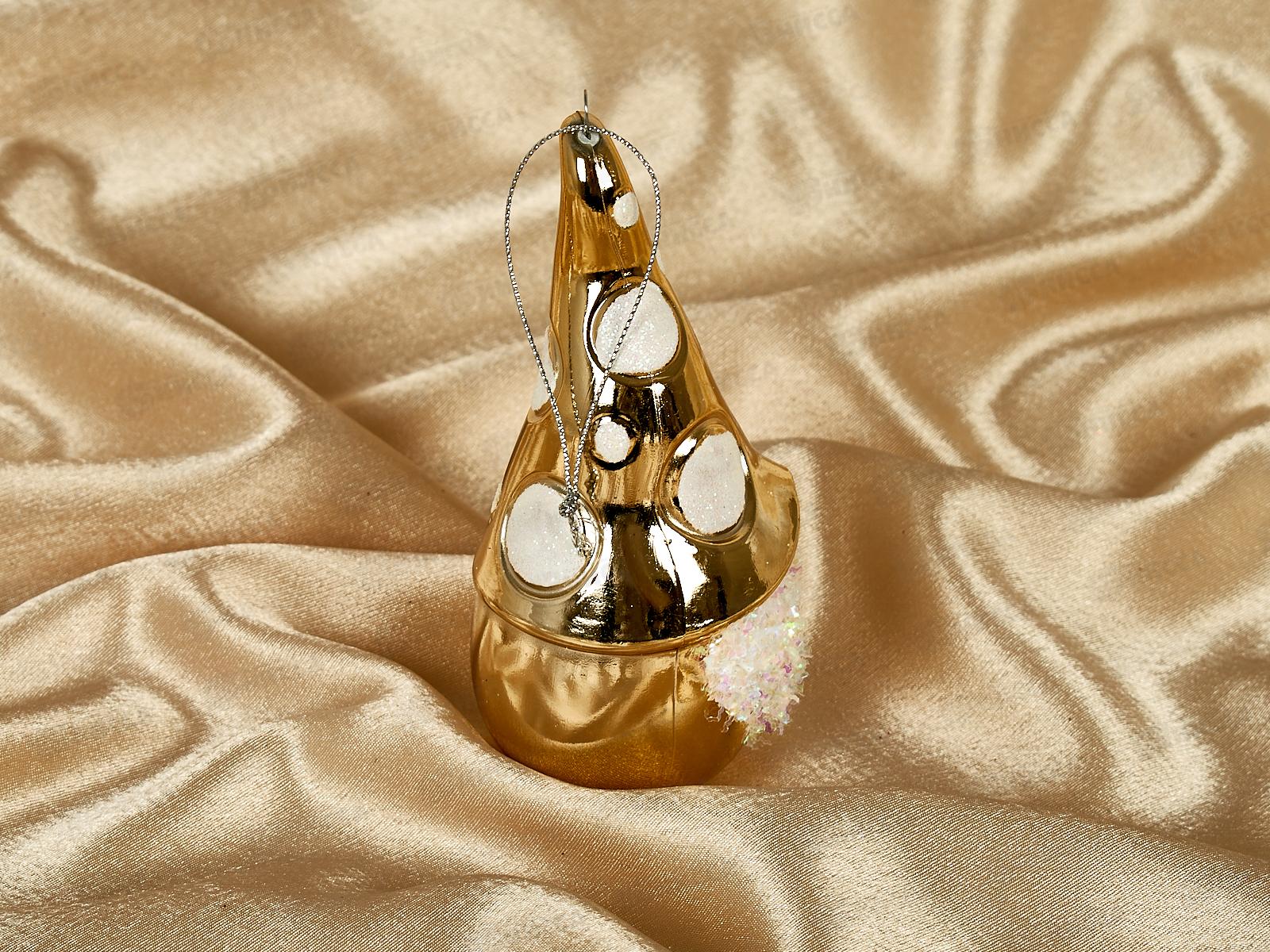 Елочная игрушка новогодний лесовичок 5,5*12,5см золото 916-1141