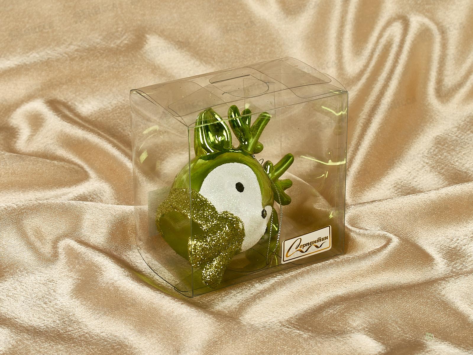 Елочная игрушка Новогодний олененок 7*10,5см зеленый 916-1139