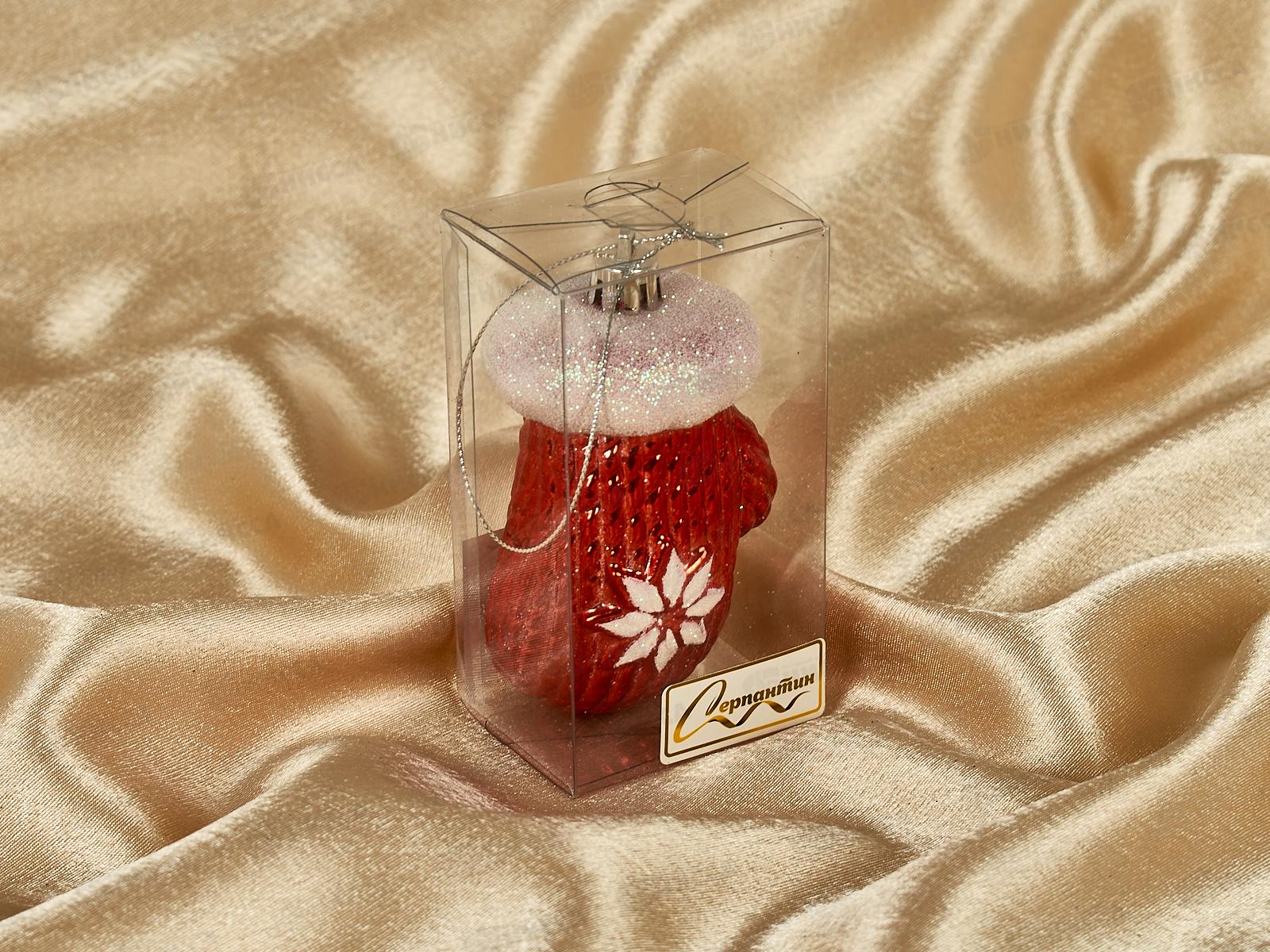 Елочная игрушка Новогодняя варежка 5*10см красный 916-0771