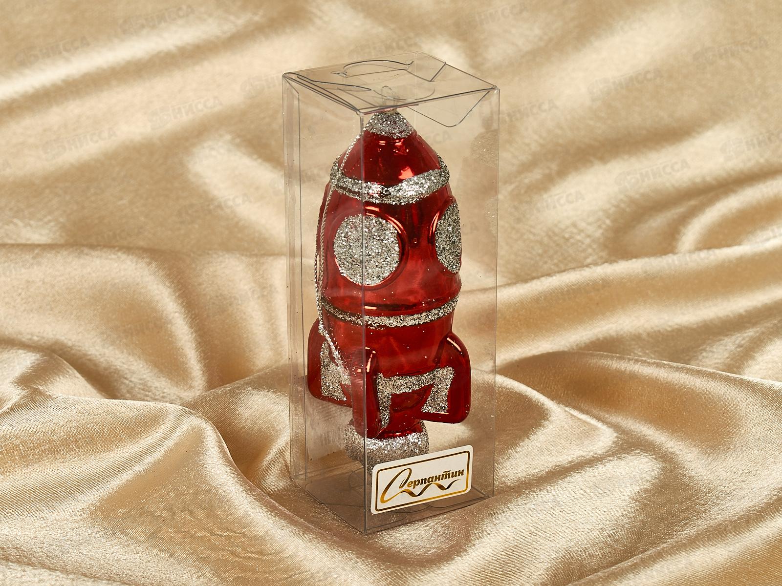 Елочная игрушка Новогодняя ракета 12*5см красный 916-1151