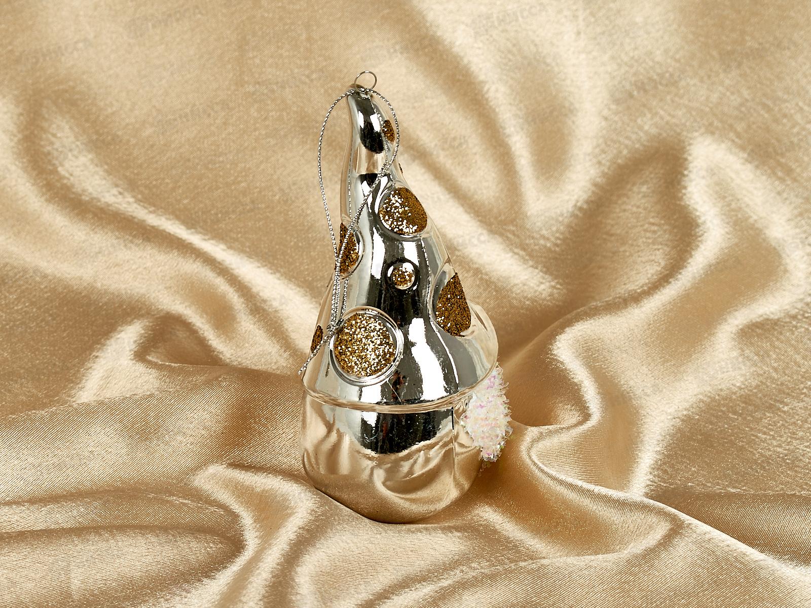 Елочная игрушка Новогодний лесовичок 5,5*12,5см серебро 916-1142