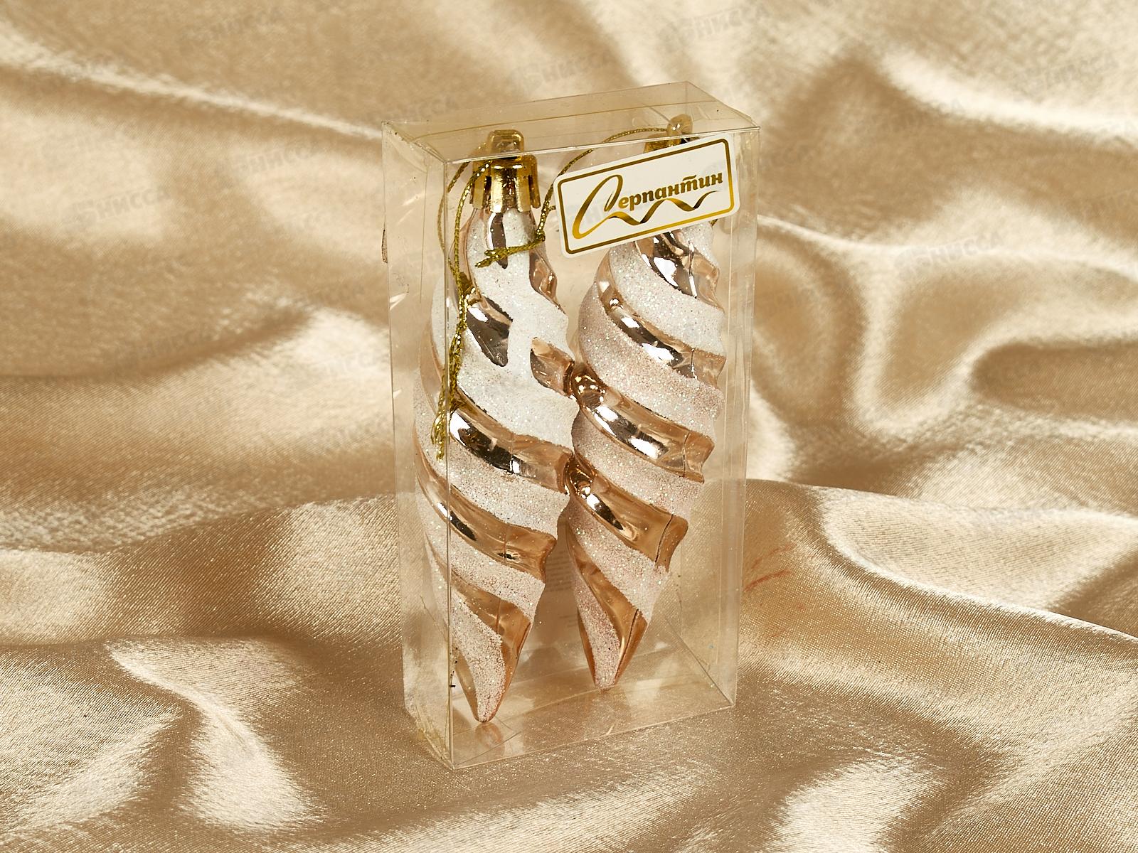 Набор елочных украшений 2шт Таинственное очарование 10см  916-893