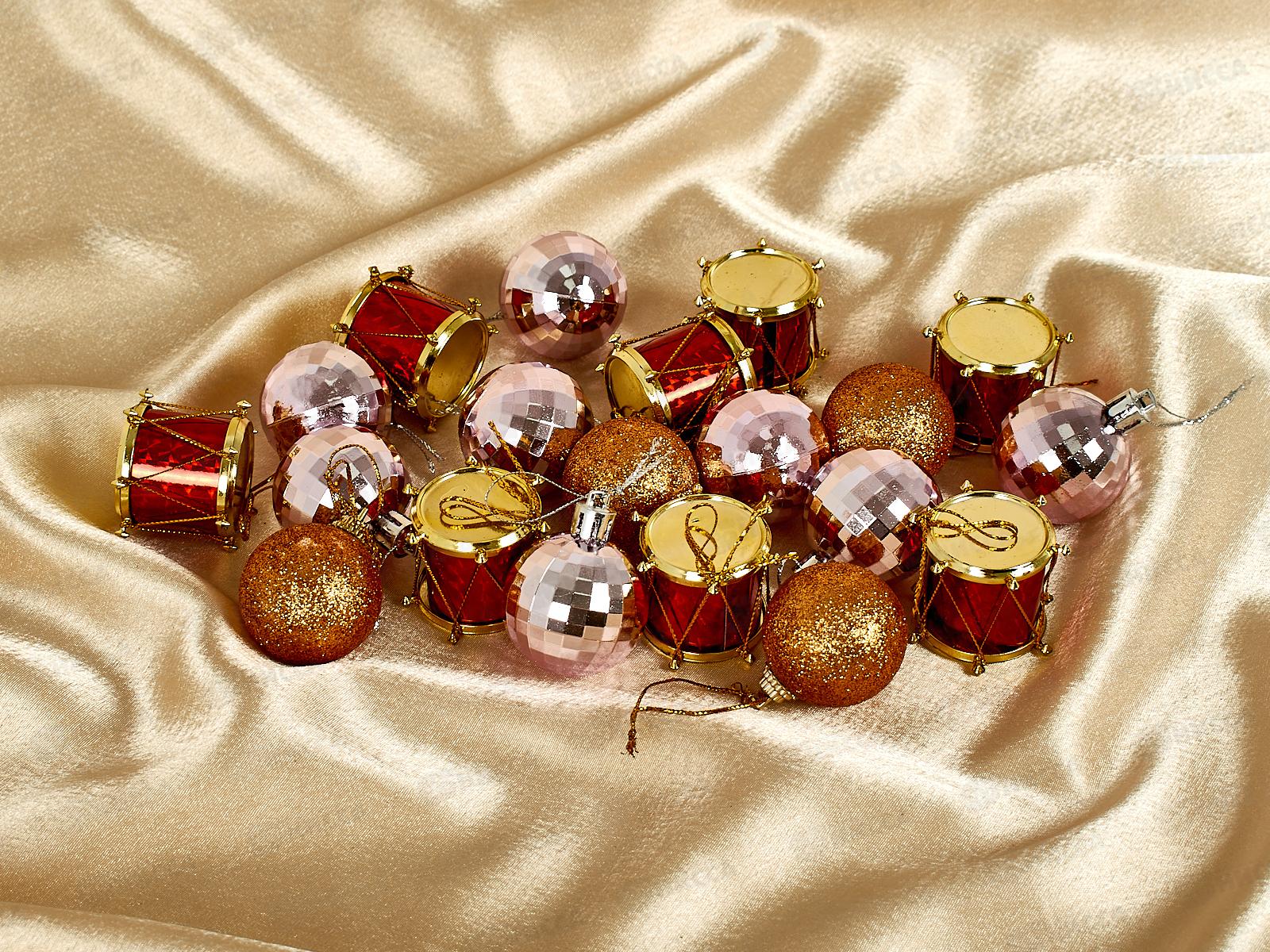 Набор елочных украшений 20шт Зимний звон 19,5*8см красн/роз 201-4099