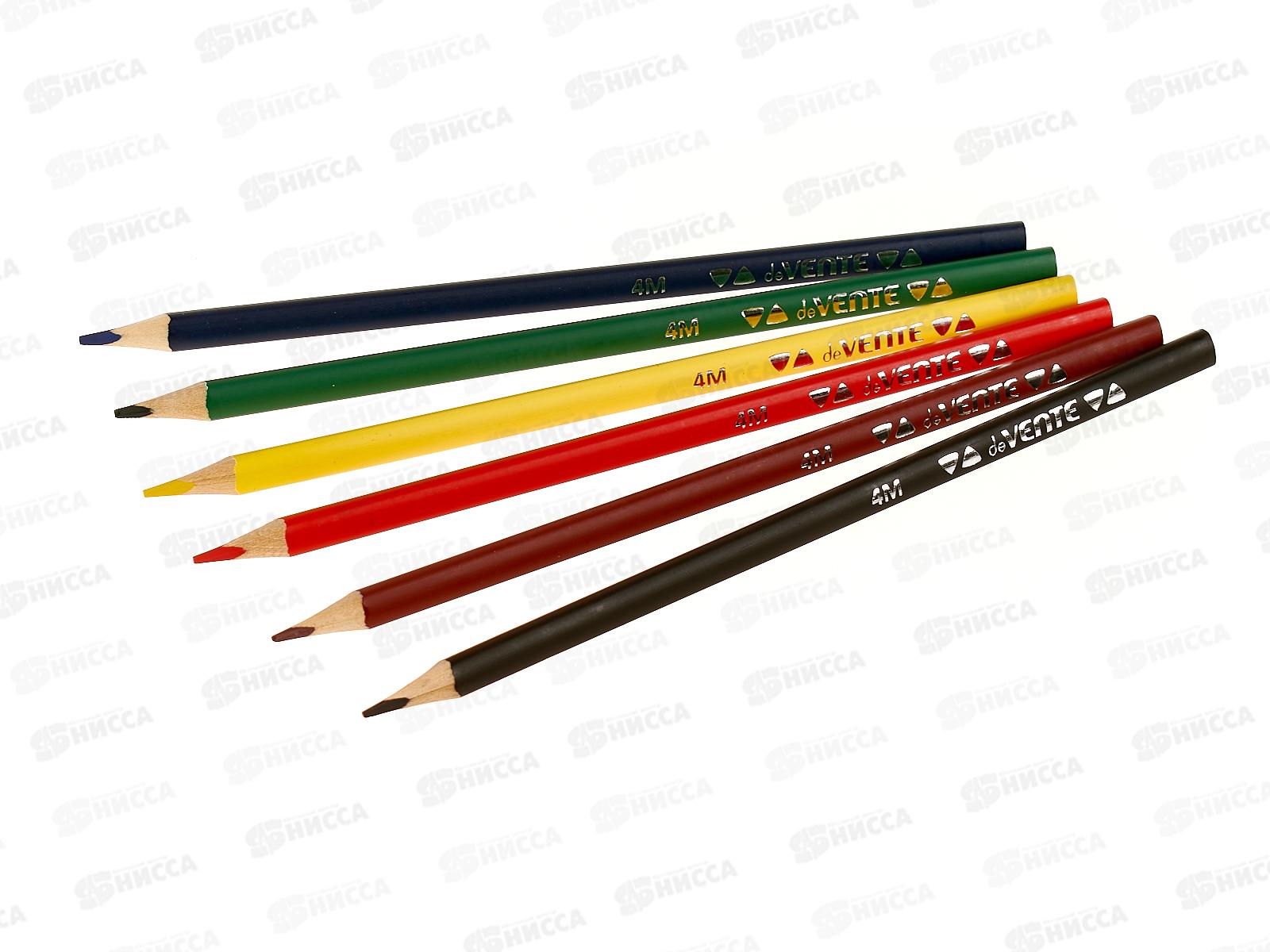 Карандаши 6 цветов deVente Triolino Ultra трехгранные картонная упаковка  5021915 *24/240