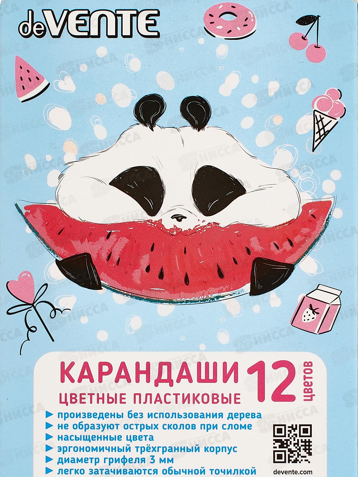 Карандаши 12 цветов deVente Panda, трехгранные картонная упаковка 5022124*12/120