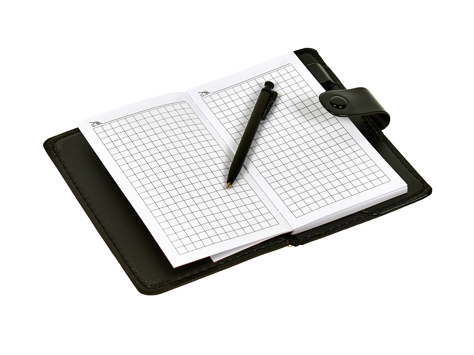 Записная книжка  Basir 60листов А6 черн, на кнопке, с ручкой МС-5183