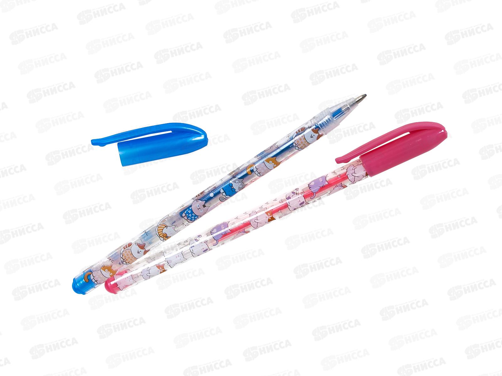 Ручки гелевые BASIR Коты цв.,аромат+с блест.+пастел+метал МС-6542-48 *9