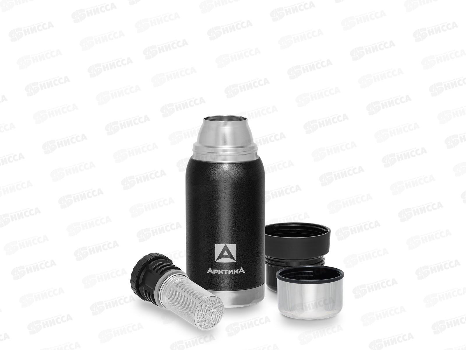 Термос 500мл для напитков, вакуумный, 106-500C черный, с ситечком тм &quotАрктика&quot