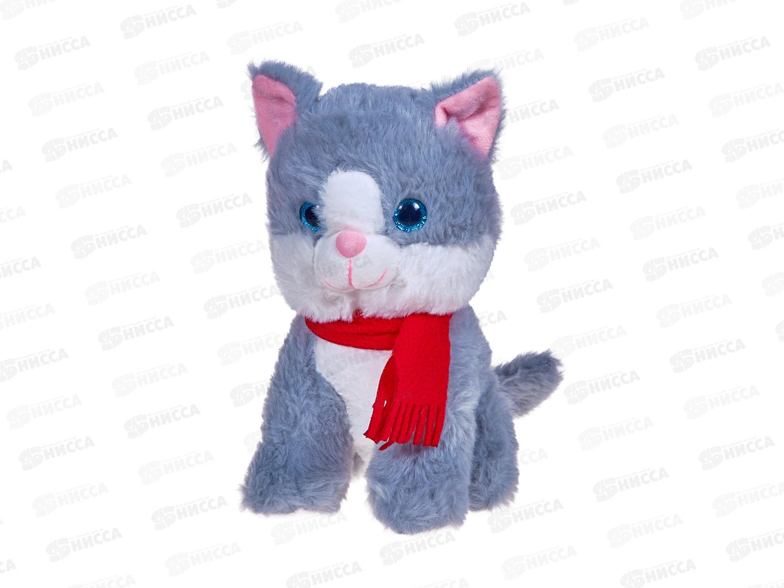 Кошечка Амина 20см, в красном колпаке и красном шарфе, 01046920-28-82