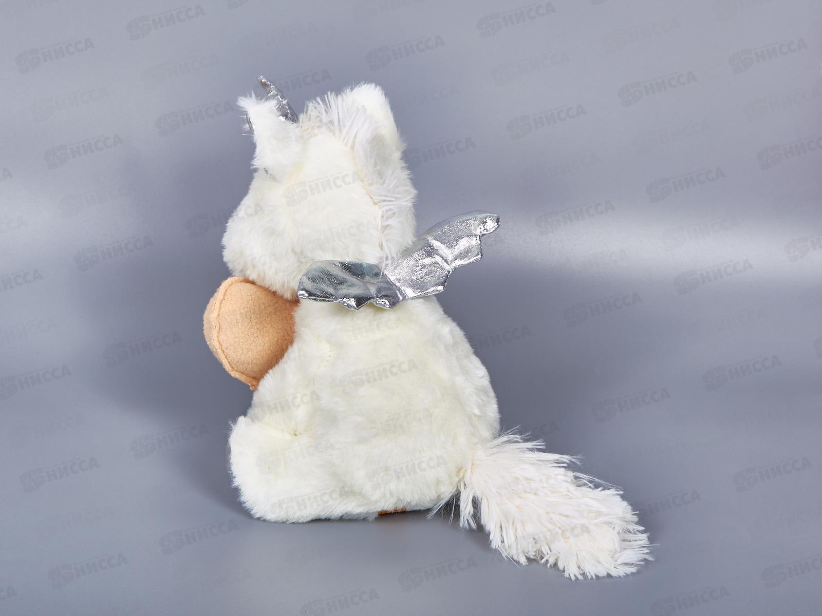 Единорог Юникорн, Серебро младший, 21/26см, с бежевым сердцем 0817120W-61М с шариками для мелкой моторики