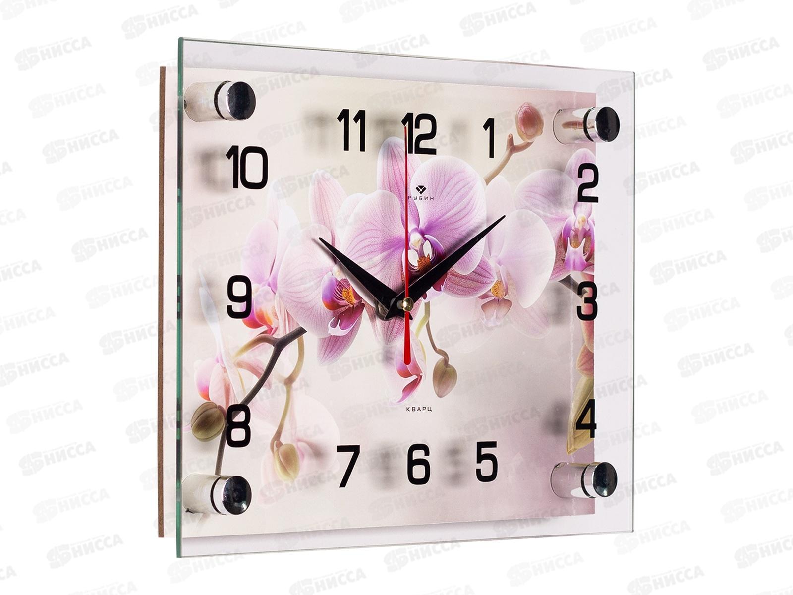 Часы настенные &quot21 Век&quot 2026-047 Орхидея на бежевом Рубин