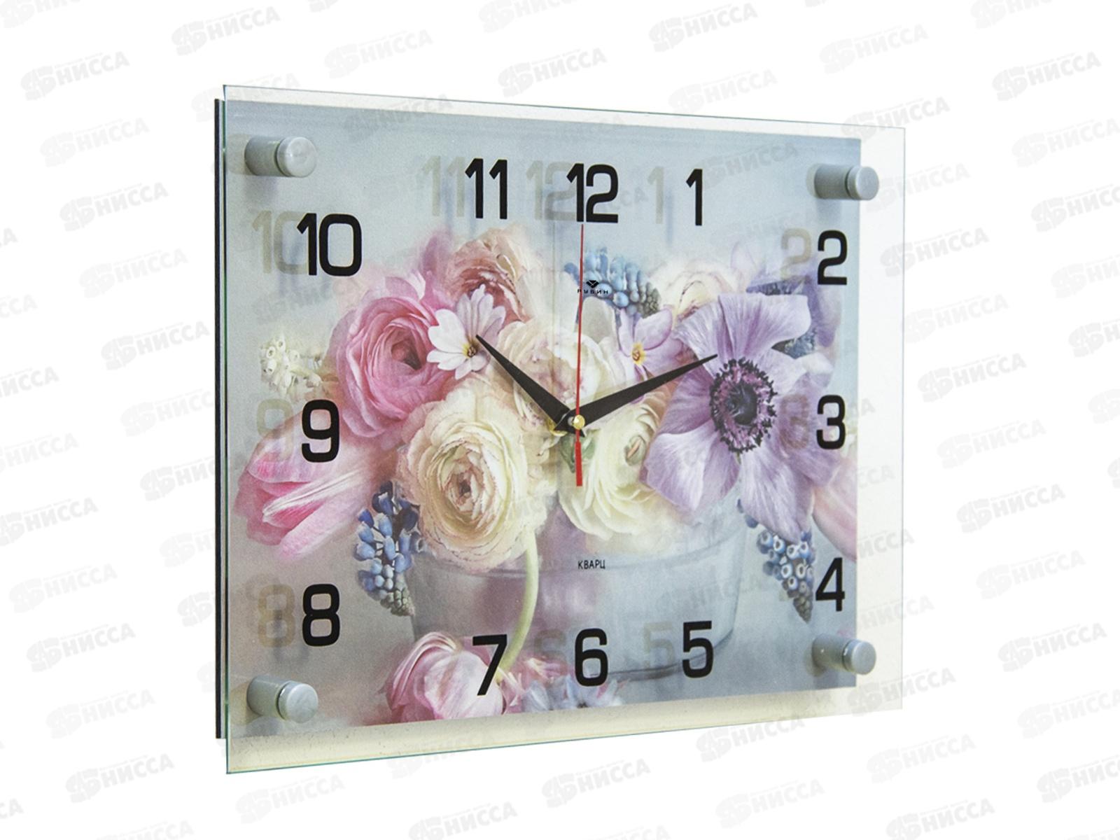Часы настенные &quot21 Век&quot 2535-021 Цветы Рубин