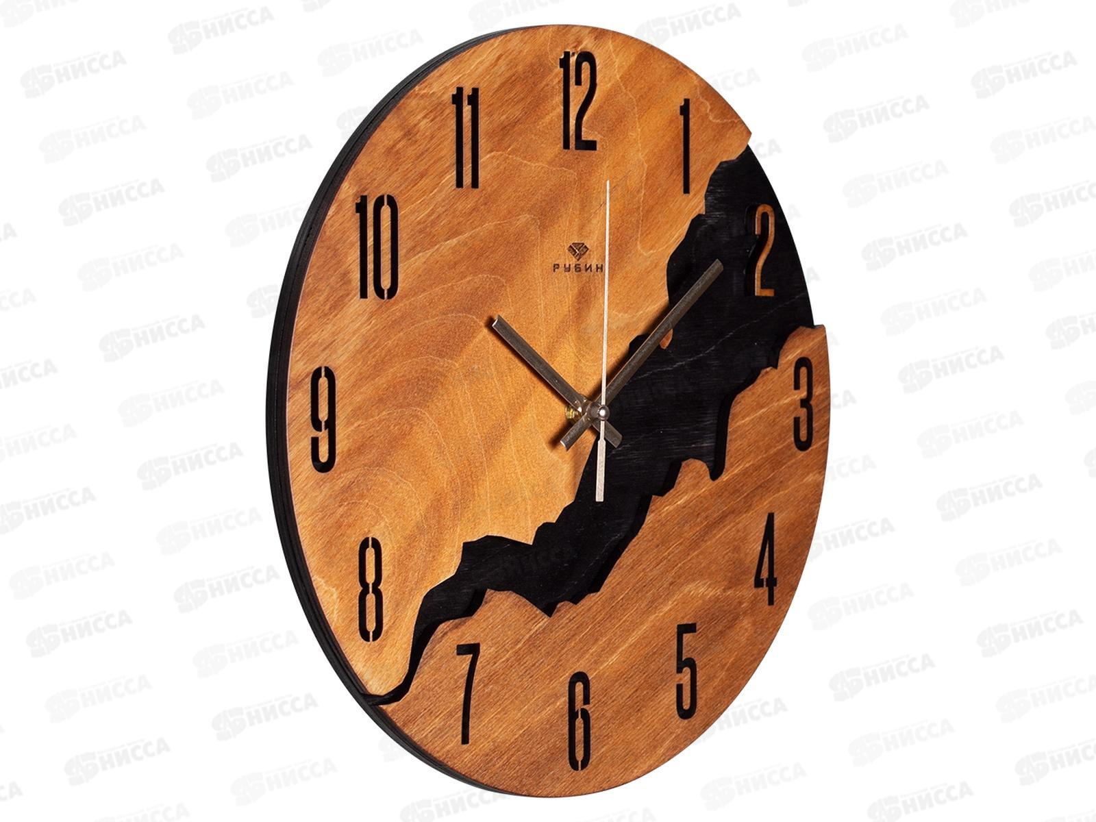 Часы настенные &quot21 Век&quot 2928-001 Лофт интерьерные из дерева Рубин