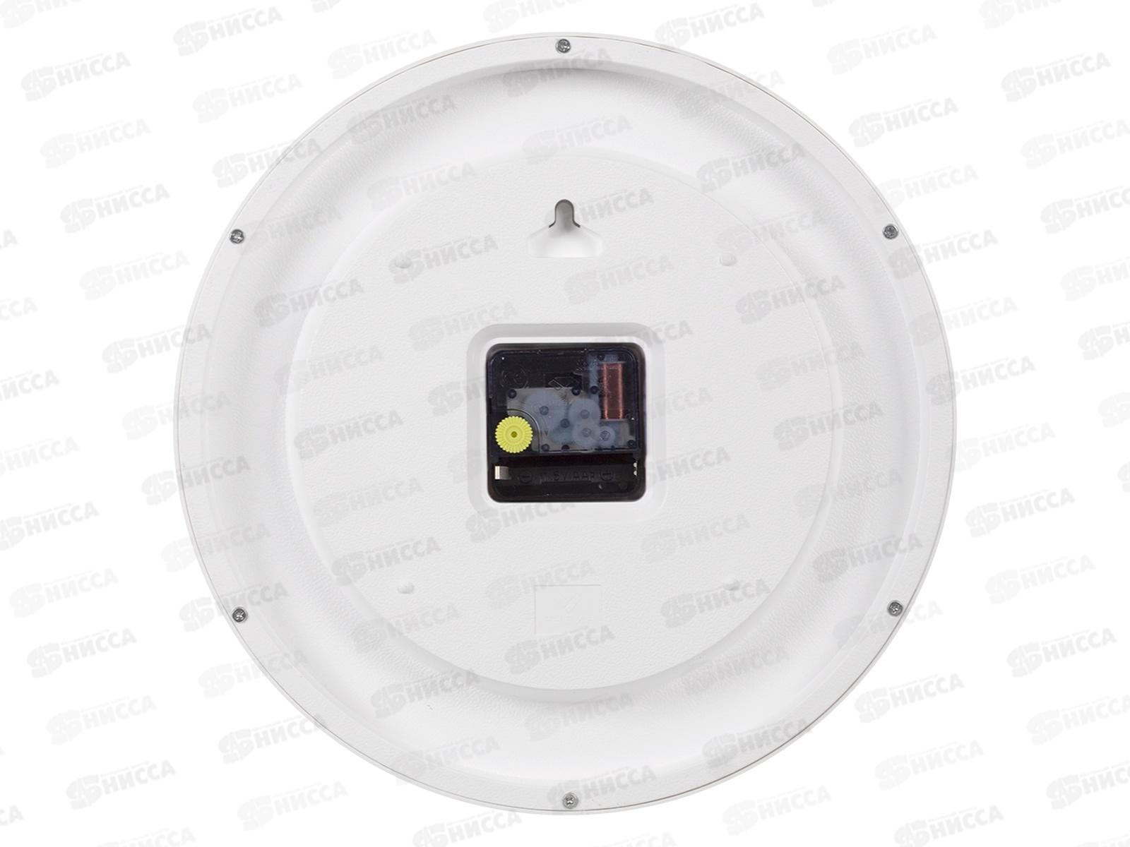 Часы настенные &quot21 Век&quot 2940-116 Текстура дерева круг, белый Рубин