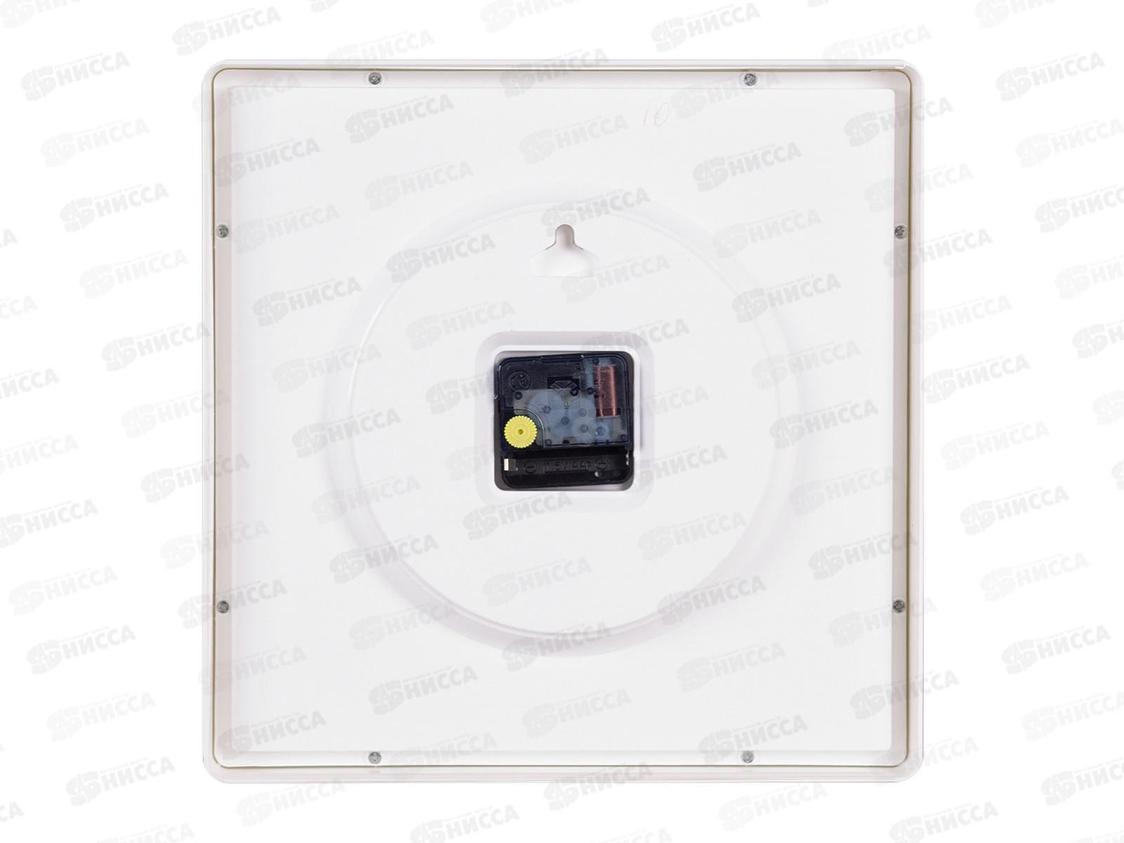 Часы настенные &quot21 Век&quot 3028-009 Структура дерева белый ,квадрат Рубин