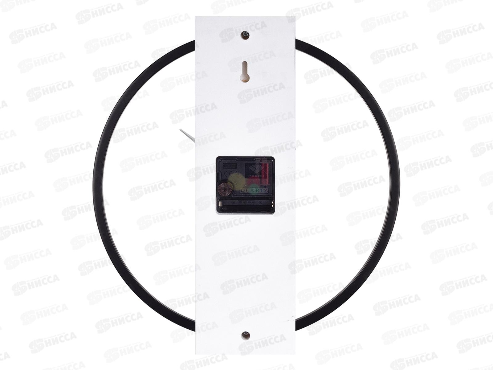 Часы настенные &quot21 Век&quot 3330-001 Time металл+дерево черный+белый Рубин