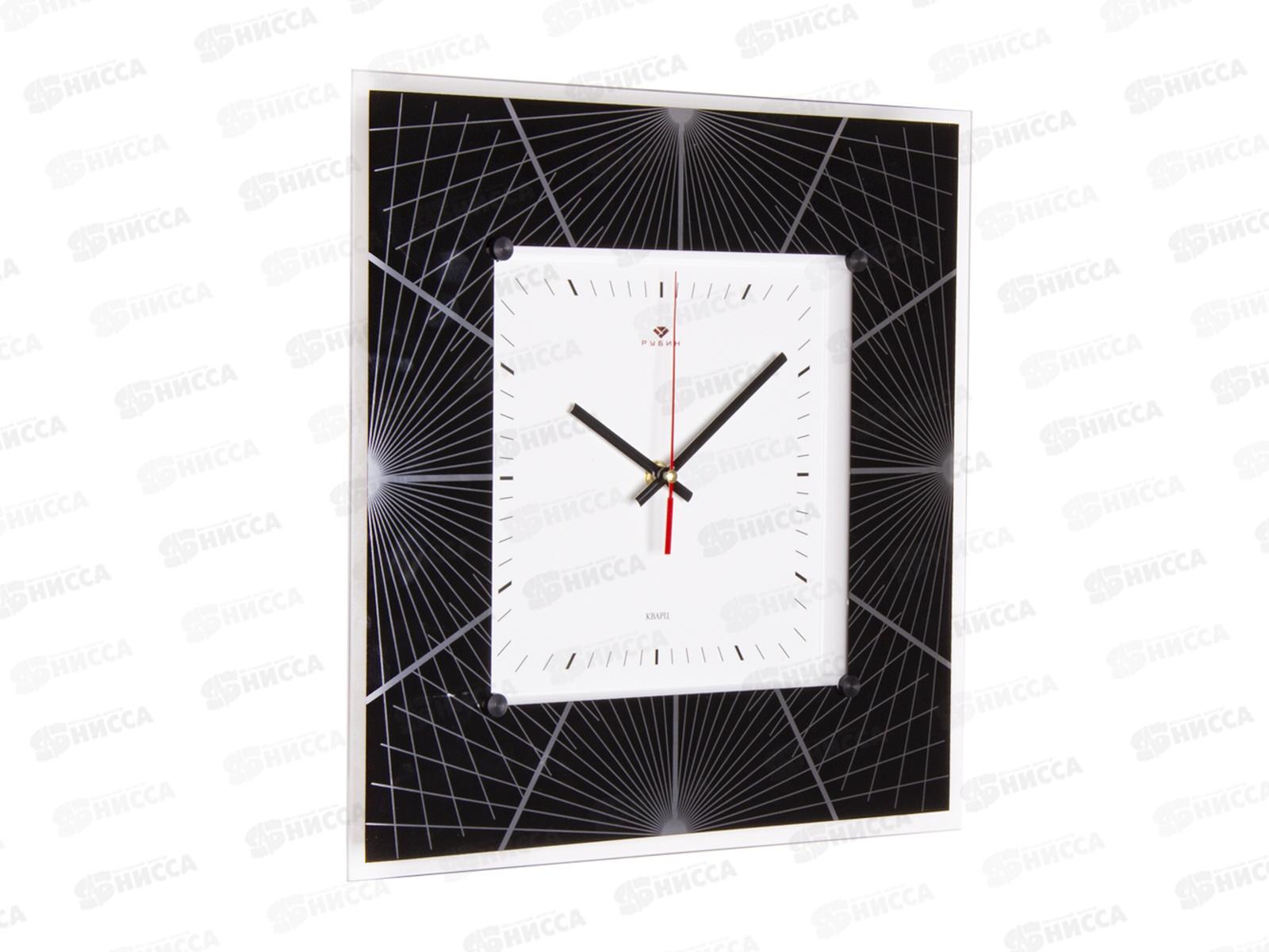 Часы настенные &quot21 Век&quot 3636-001 Геометрия1 квадрат белый Рубин