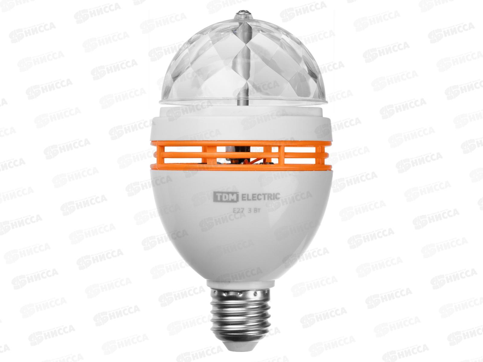 Диско-лампа ДС-01с цок Е27 3Вт RGB 220В белый TDM 0500