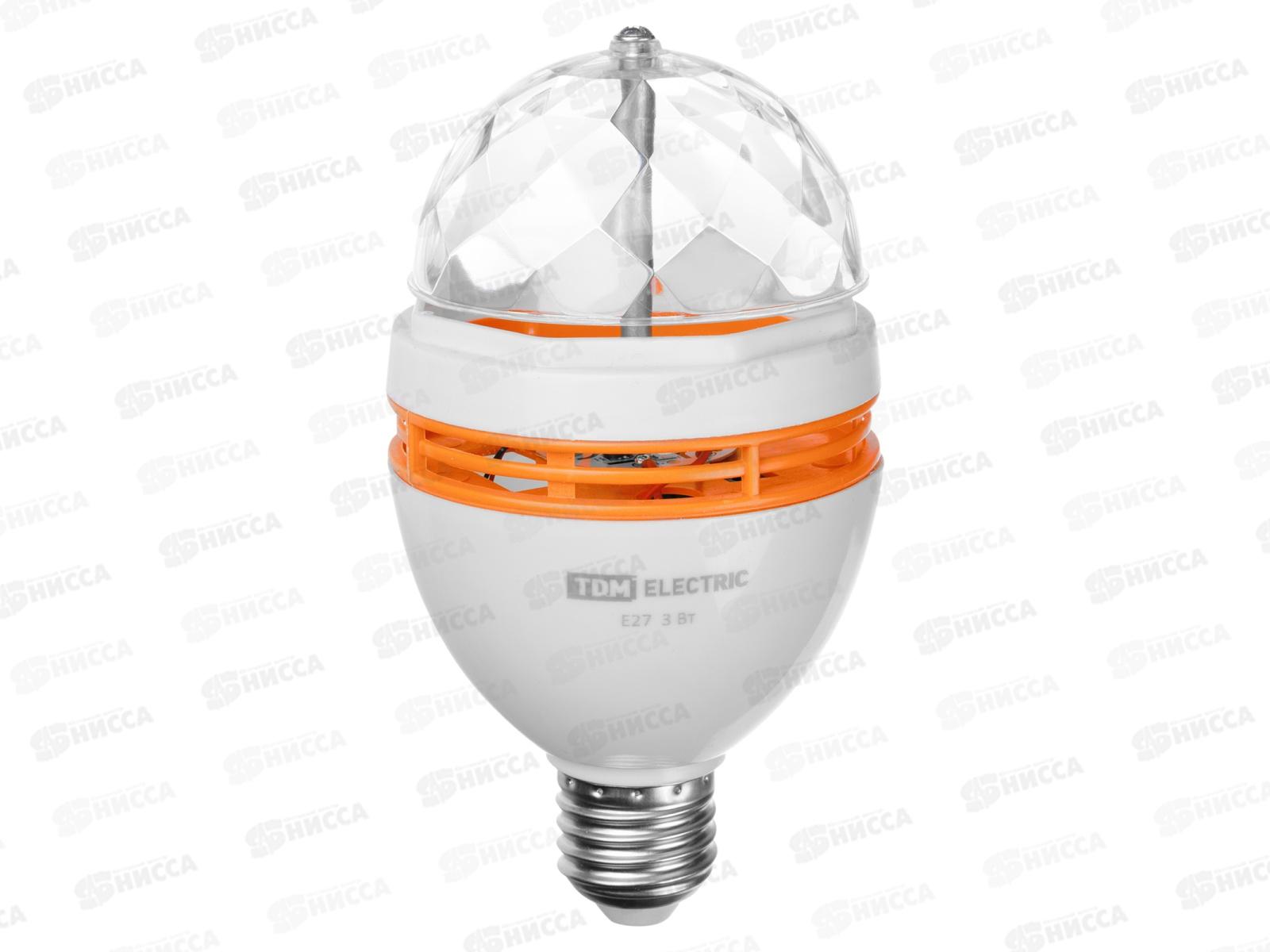 Диско-лампа ДС-01с цок Е27 3Вт RGB 220В белый TDM 0500