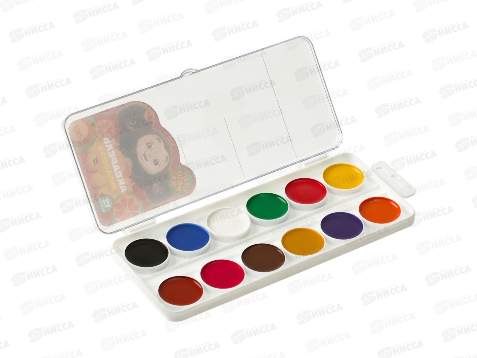 Акварель МП Чебурашка 12цв., п/у, б/к, 53006*12