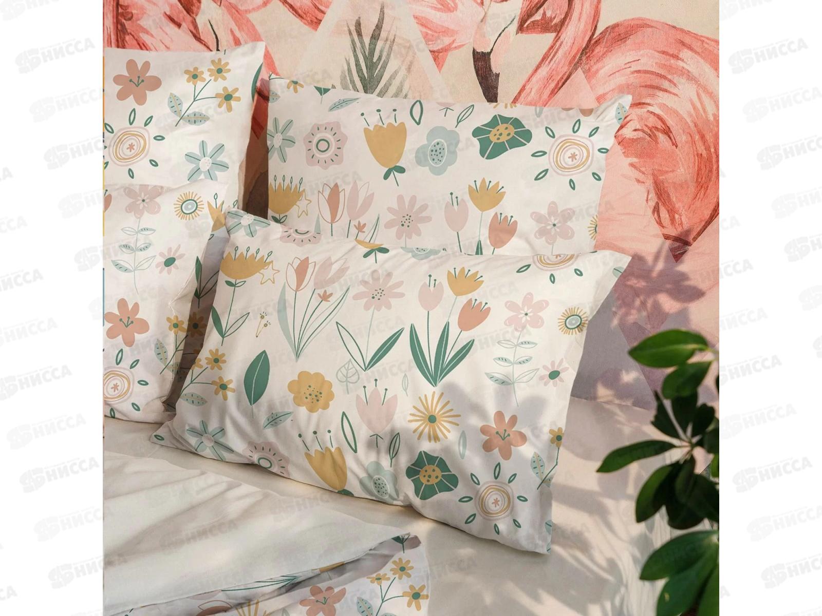 Комплект постельного белья 1,5сп ВН перкаль с 2 наволочками 70*70 8767/1 полубел