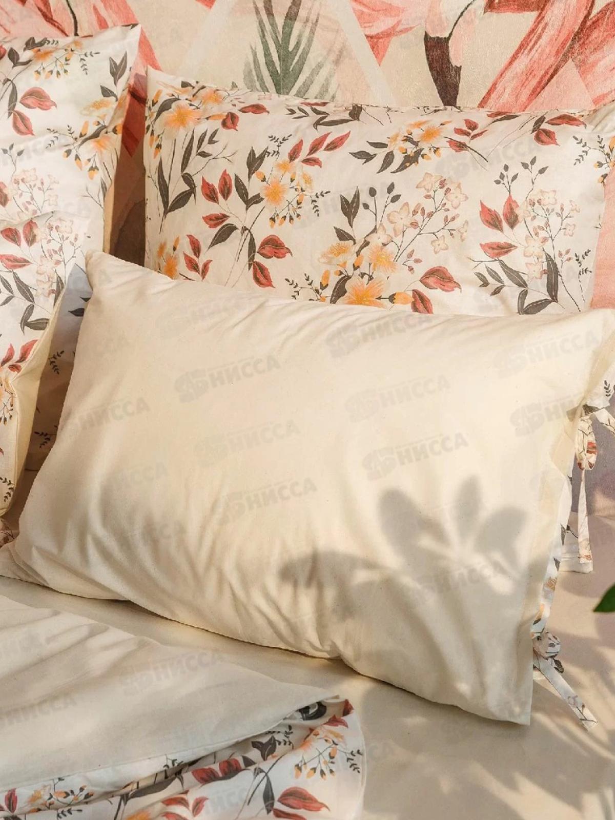 Комплект постельного белья 1,5сп ВН перкаль с 2 наволочками 70*70 8842/1 полубел