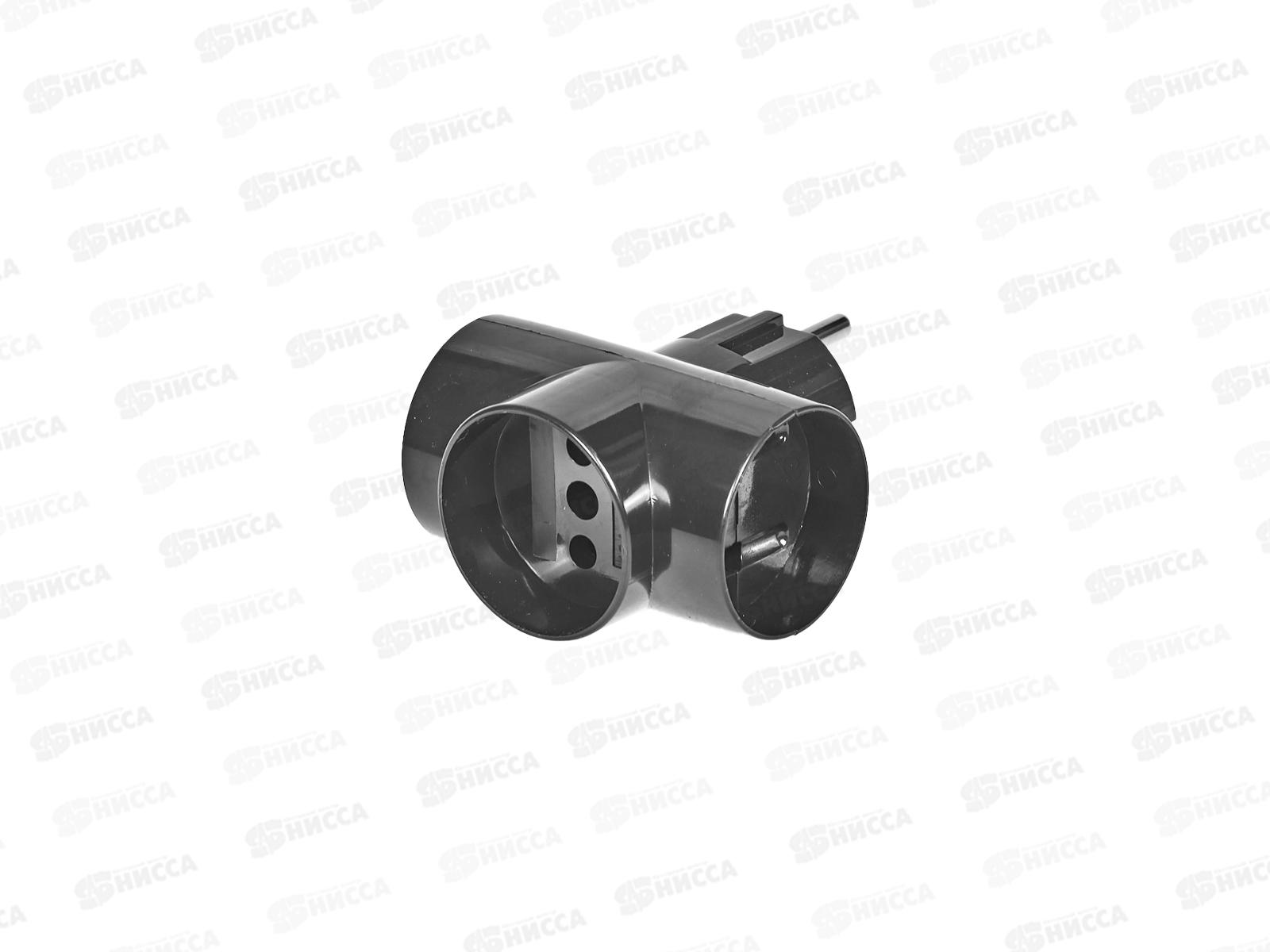 Тройник ПРОГРЕСС черный, без заземления *20/240