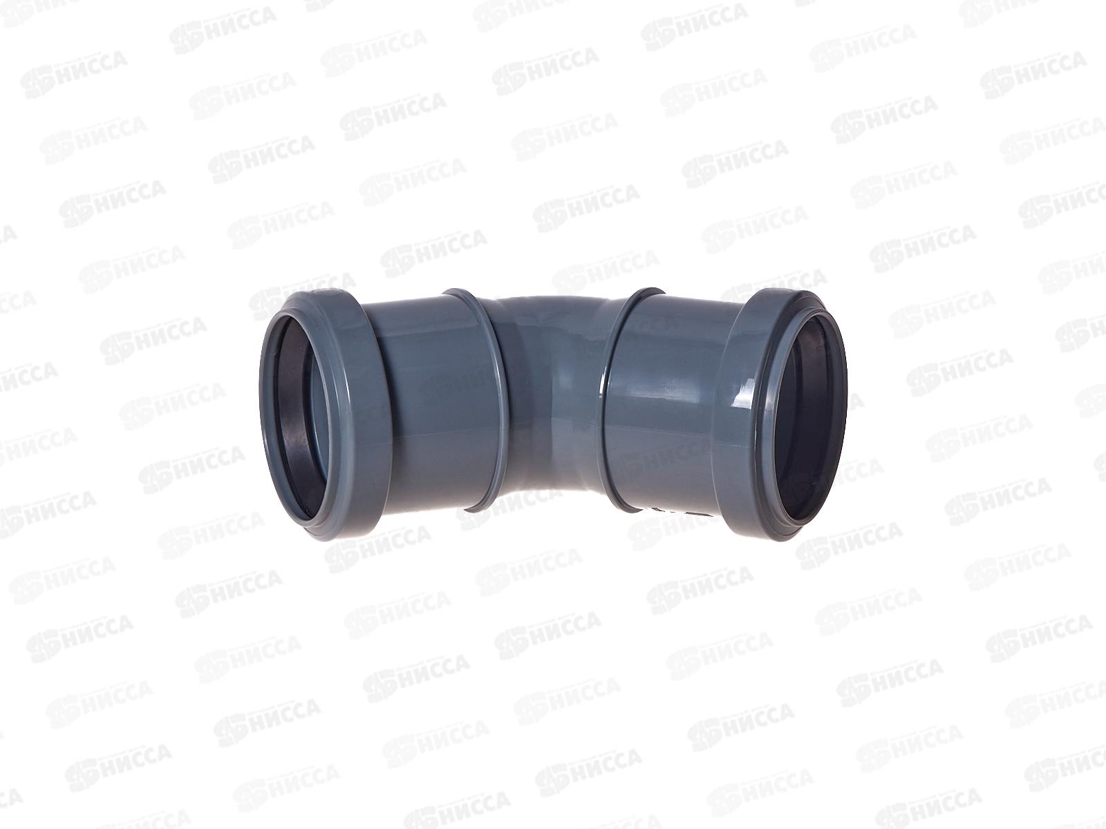 Отвод канализационный 45 серый 50 двухраструбный Jakko *160