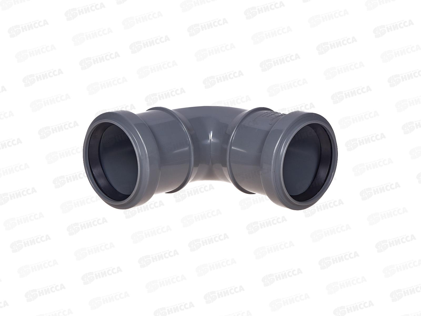 Отвод канализационный 87 серый 50 двухраструбный Jakko