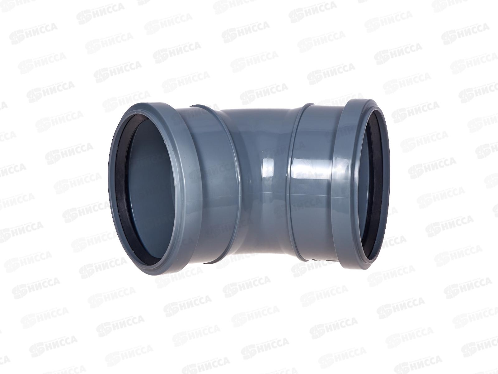 Отвод канализационный 45 серый 110 двухраструбный Jakko