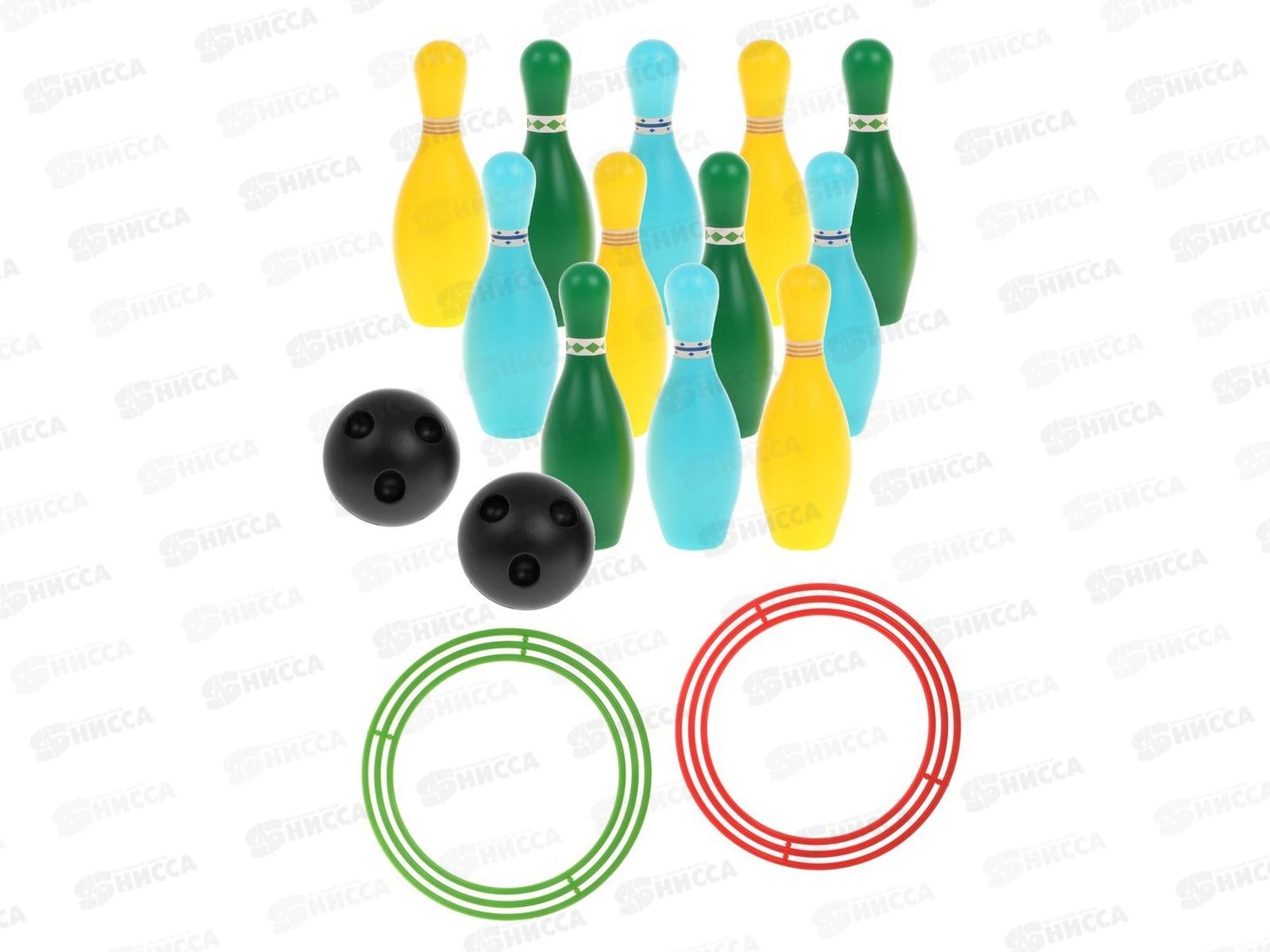 Кольцеброс и кегли 12шт, шары 2шт, кольца 2шт, HD512-6, 653266 пакет