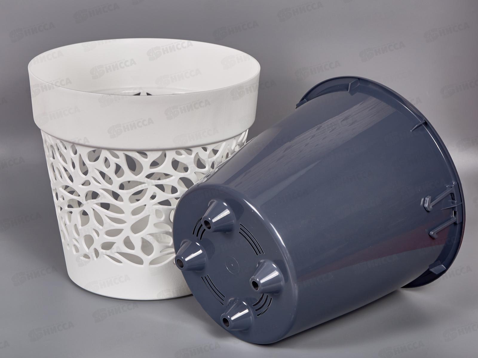 Кашпо &quotБлоссом&quot 8,3л Белый/Антрацит КШ-0505 *6