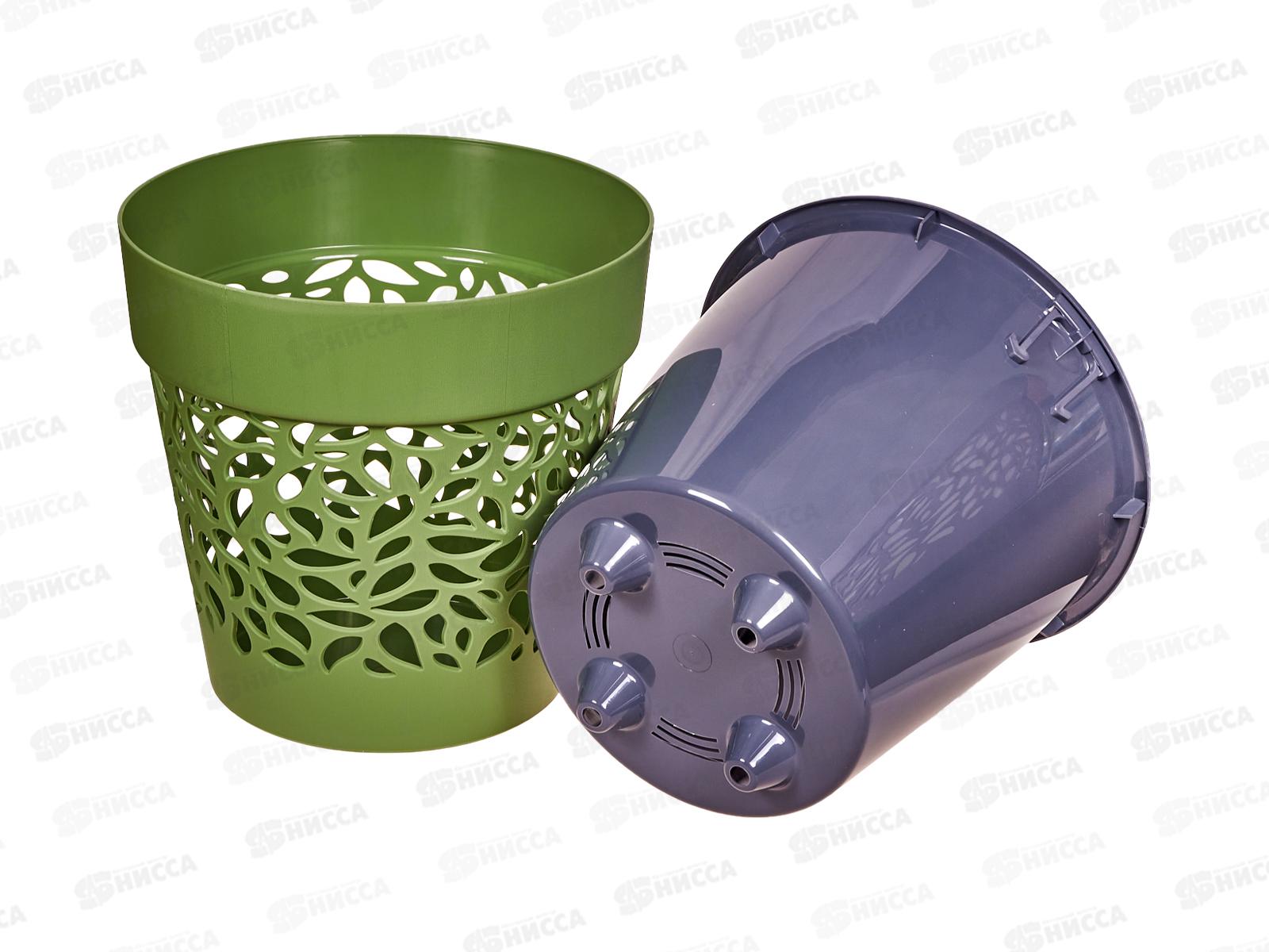 Кашпо &quotБлоссом&quot 8,3л Оливковый/Антрацит КШ-0508 *6