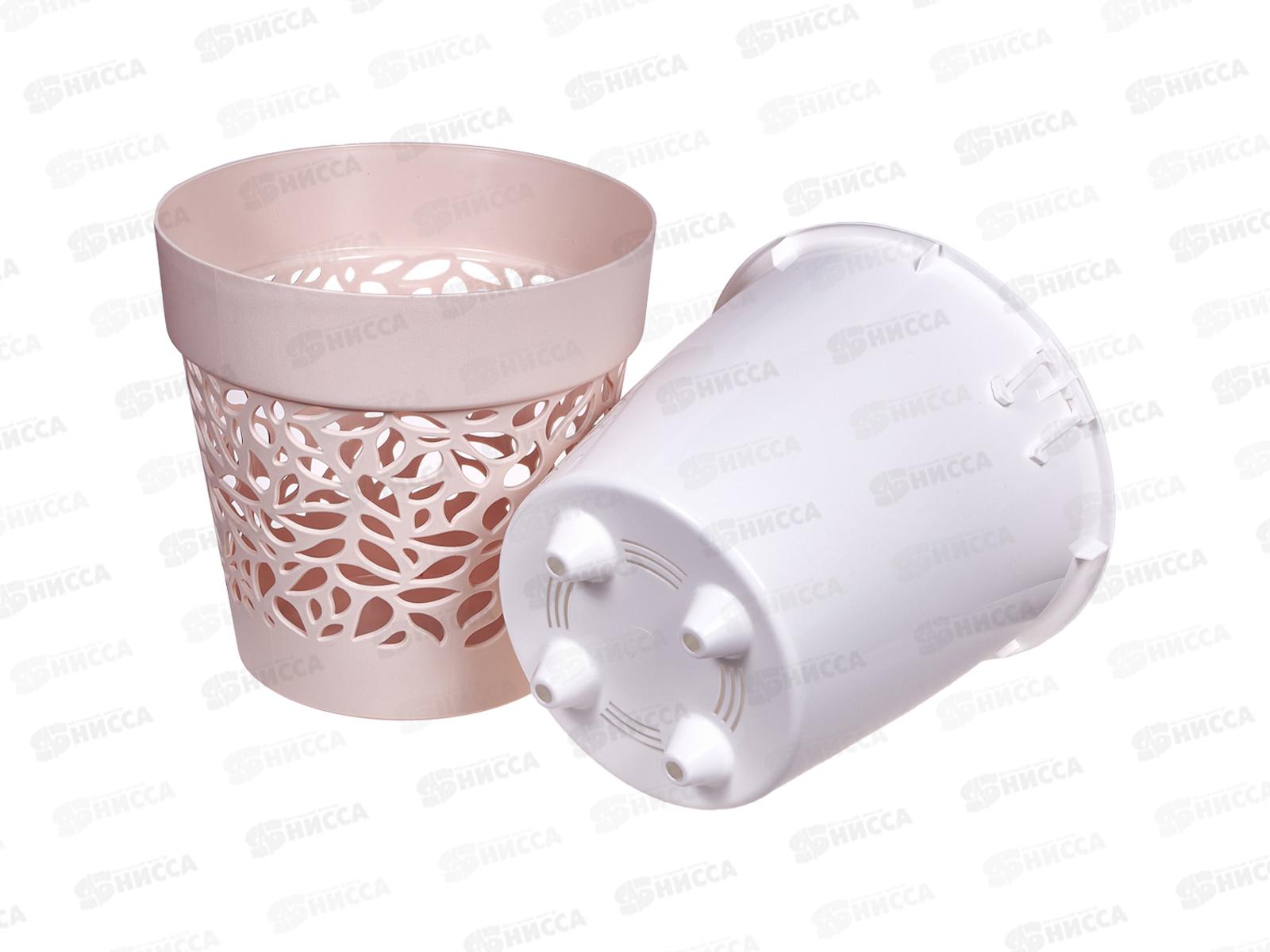 Кашпо &quotБлоссом&quot 8,3л Пудра/Белый КШ-0509 *6