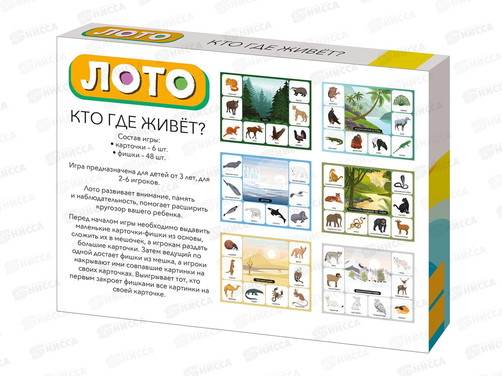 Лото &quotКто где живет?&quot (большое) 05523  *12