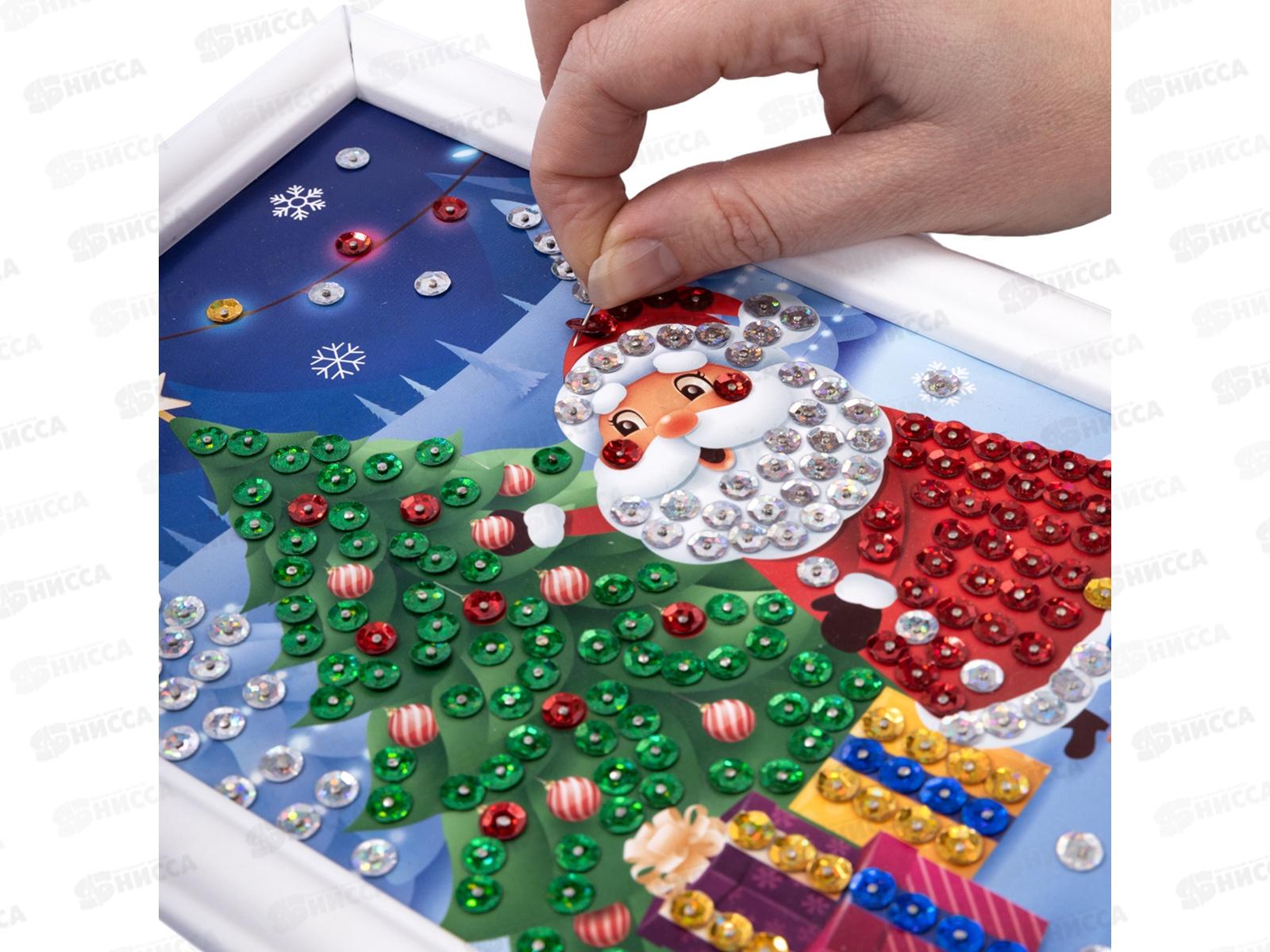 Рисунок с пайетками &quotДед Мороз&quot 04258