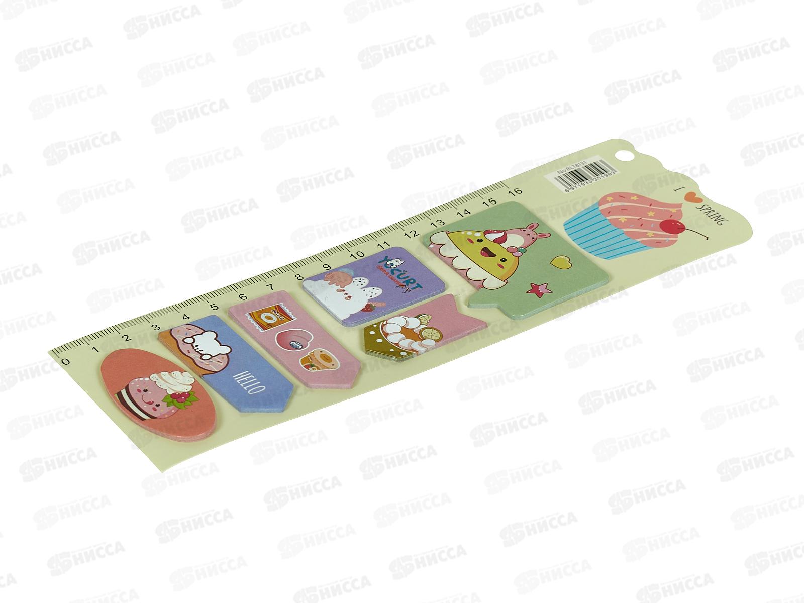 Закладки самоклеящиеся Profit Маффин 6,6х21мм по 15 листов, 4д., 3С-5165  *80