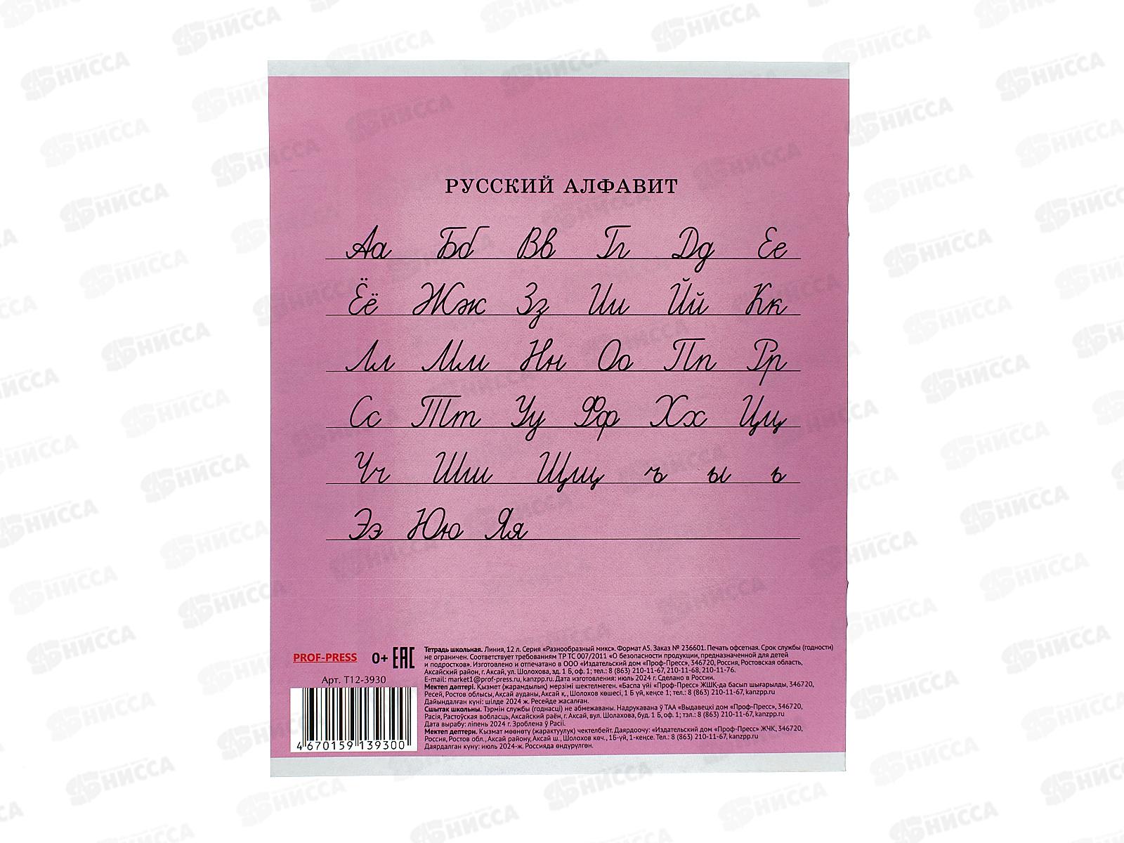 Тетрадь 12листов линия ПП Разнообразный микс, 5диз., Т12-3930 *25/250