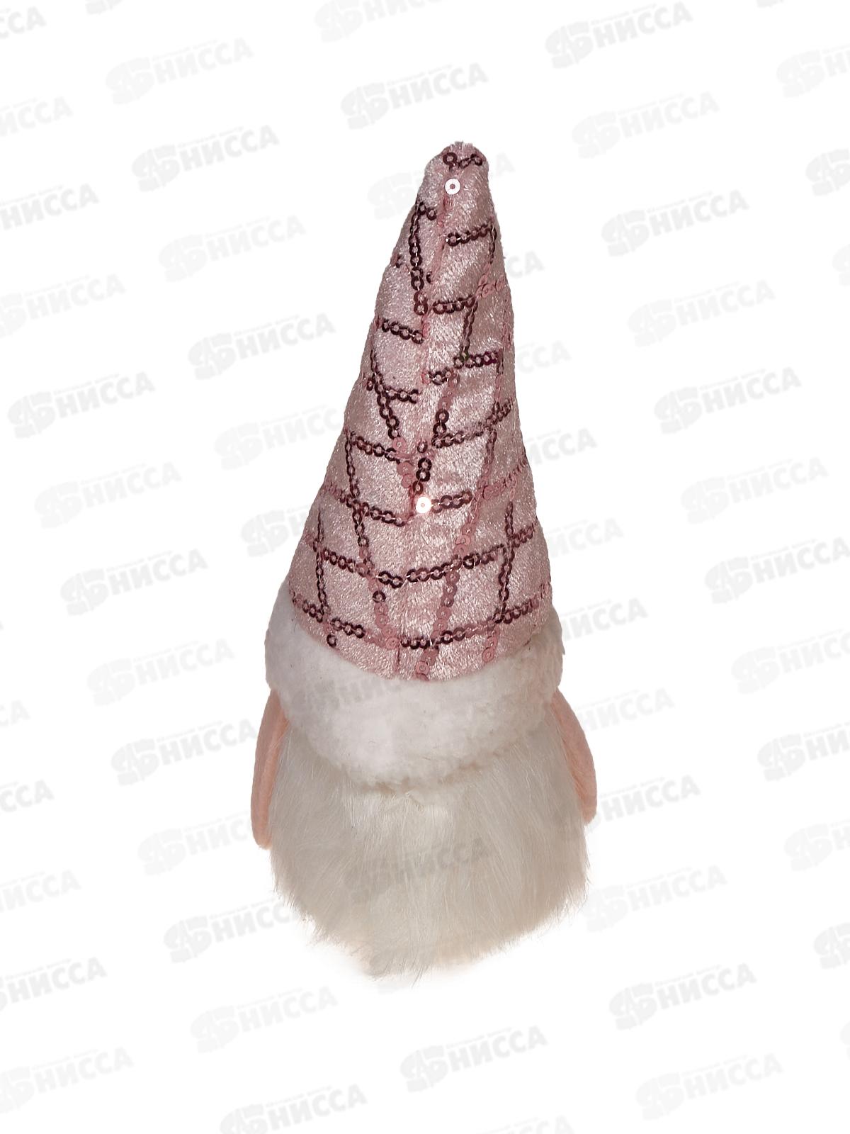 Сувенир &quotНовогодний лесовичок&quot 7*15*5см с подсв розовый 700-0445