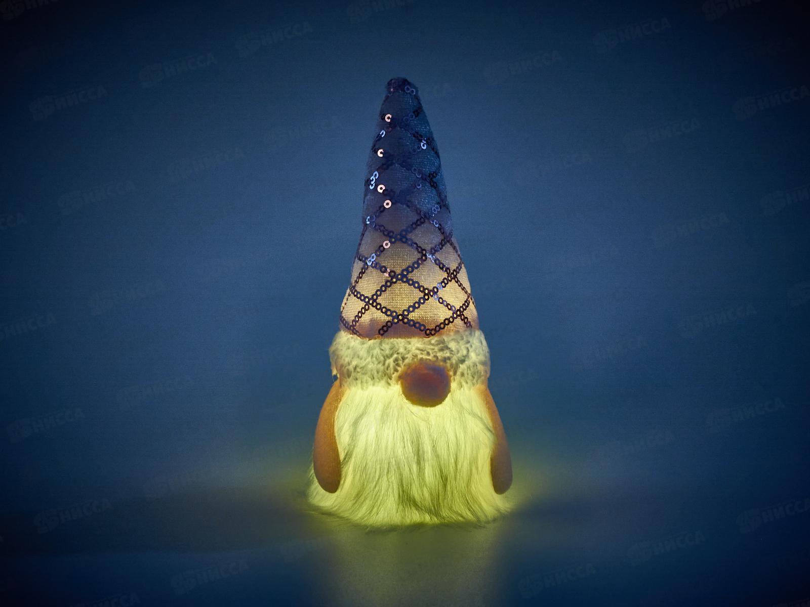 Сувенир &quotНовогодний лесовичок&quot 7*15*5см с подсв розовый 700-0445